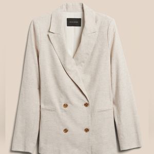 Banana Republic Factory Natural Linen Blend Double Breasted Blazer